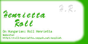 henrietta roll business card